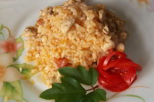 Ризотто с курицей и овощами