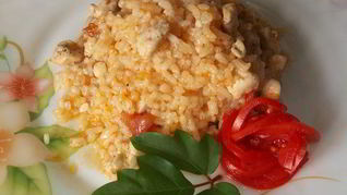 Ризотто с курицей и овощами