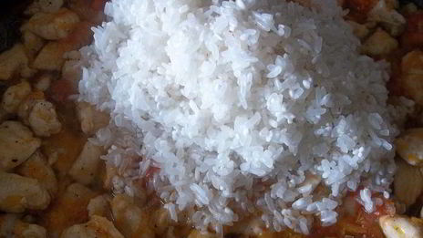 ризотто с курицей и овощами