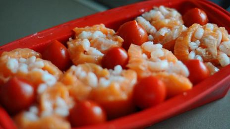 форель фаршированная креветками