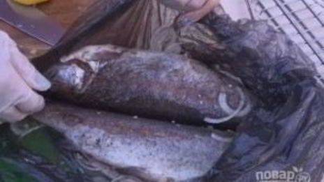 форель на мангале в лимонно-чесночном маринаде