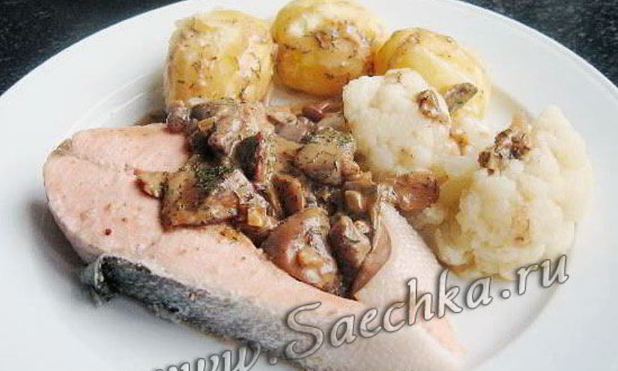 Рецепт форели с грибным соусом