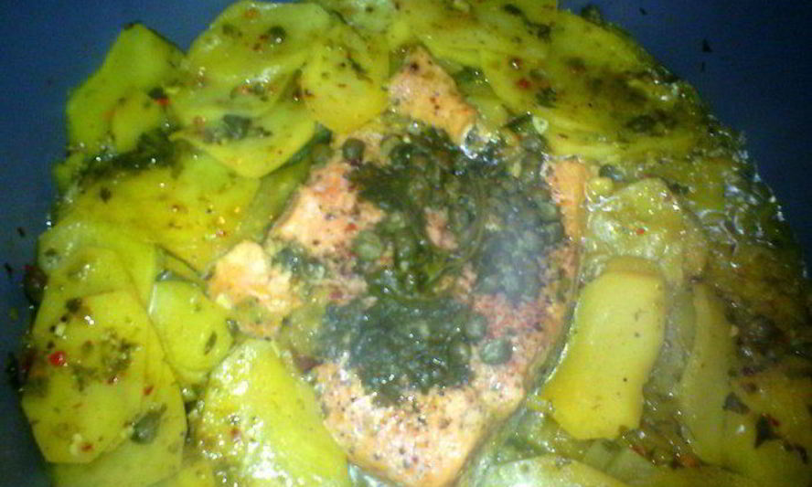 Рецепт форели с овощами и каперсами в пикантном соусе