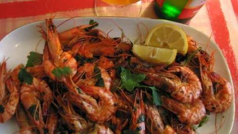 креветки с чесноком и острым перцем