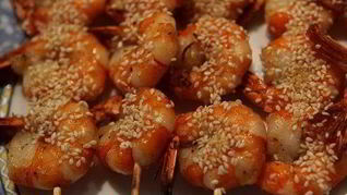 Креветки с медом