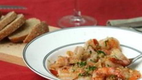 креветки, жаренные в вине