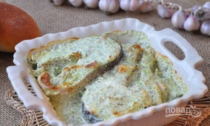 Рецепт лосося под соусом в духовке