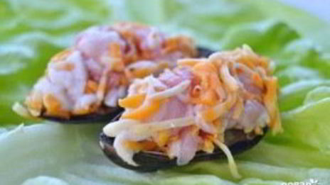 мидии, запеченные с сыром