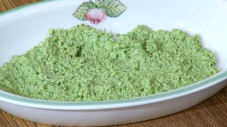 палтус с песто из брокколи