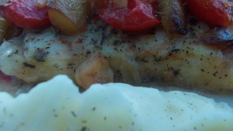 пангасиус с овощами в лимонно-горчичном маринаде