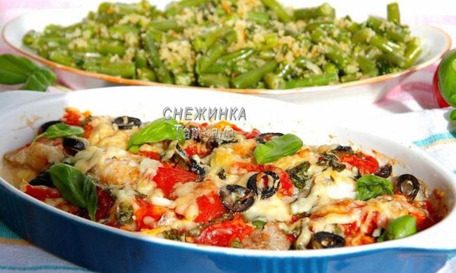 Рецепт рыбы по-итальянски со стручковой фасолью в хлебных крошках