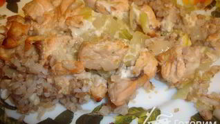 Рыба по-суздальски с гречневой кашей