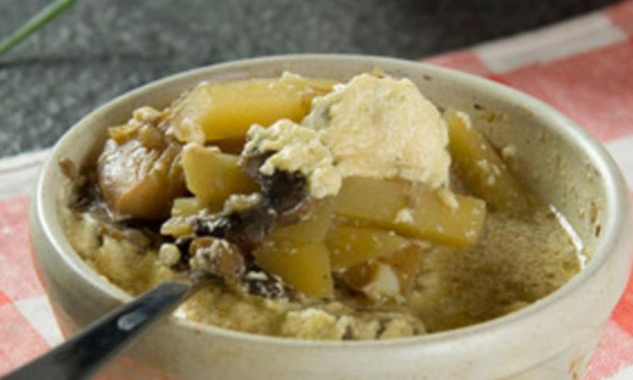 Рецепт рыбы с картофелем и грибами под сырным соусом