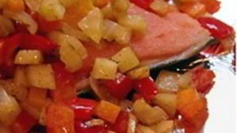 рыба с овощами, запеченная в фольге