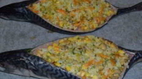 рыба, запеченная с рисом