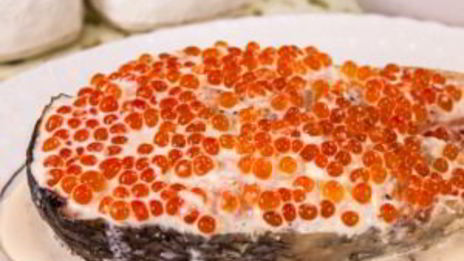 семга в сливочно-икорном соусе