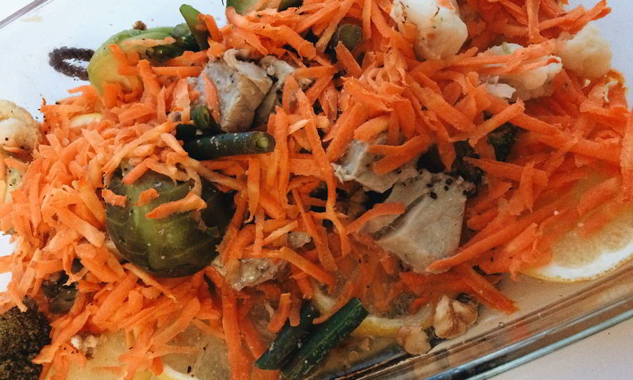 Рецепт тунца с овощами