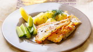 Жареная рыба с картофелем