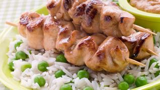 Куриный шашлык с рисом