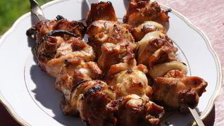 Куриный шашлык в имбирно-лимонном маринаде