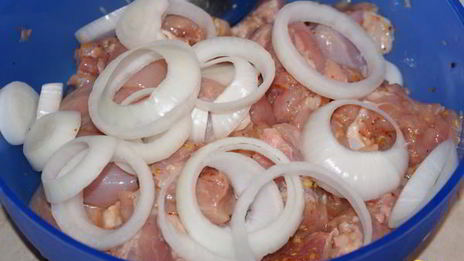 куриный шашлык в имбирно-лимонном маринаде