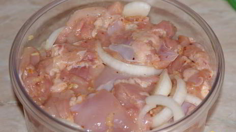 куриный шашлык в имбирно-лимонном маринаде