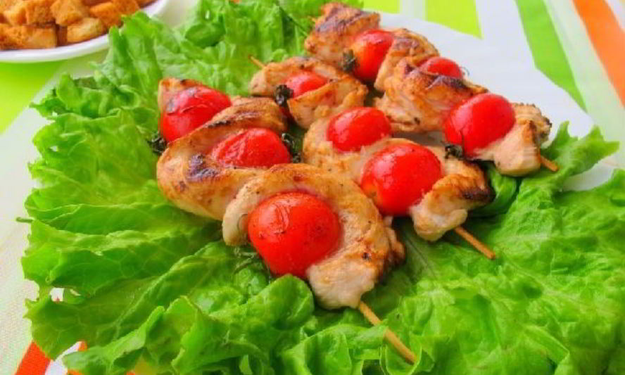 Рецепт куриных шашлычков с черри