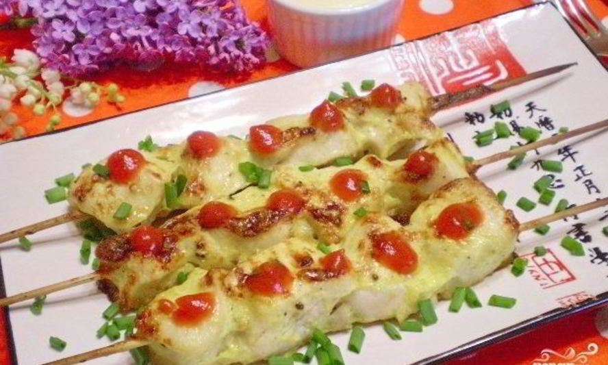 Рецепт куриных шашлычков в духовке на шпажках