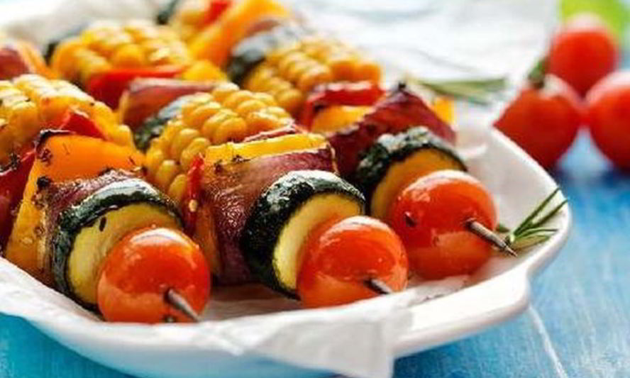 Рецепт овощных шашлычков на гриле