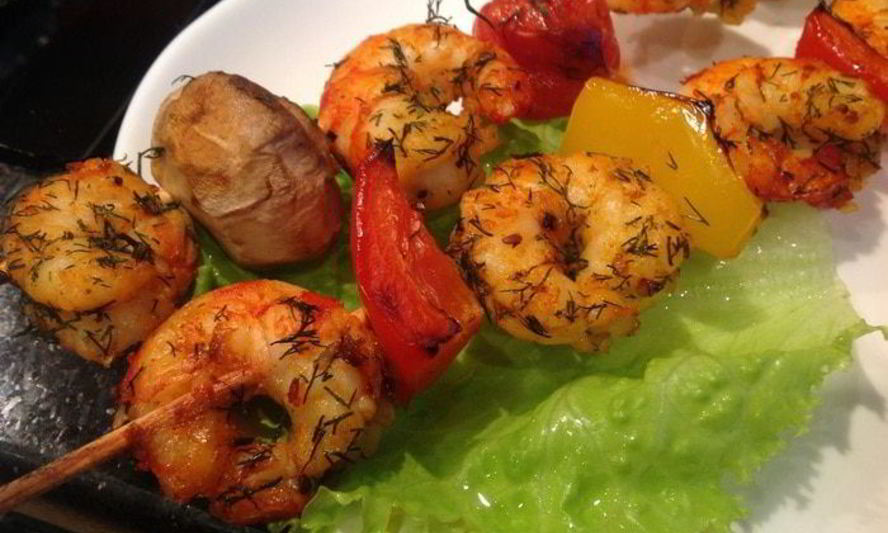 Рецепт шашлычков из креветок