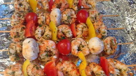 шашлычки из креветок