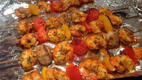 шашлычки из креветок