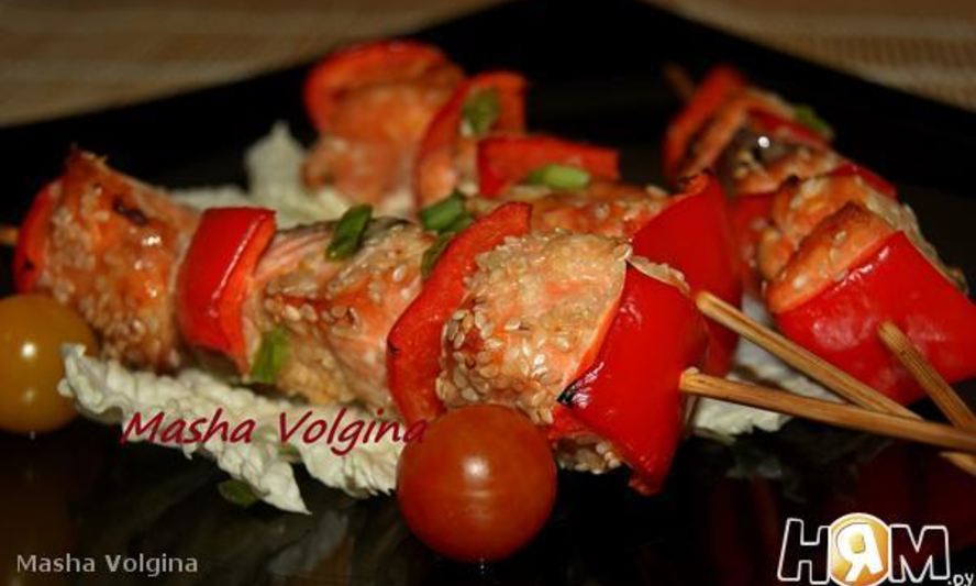 Рецепт шашлычков из семги
