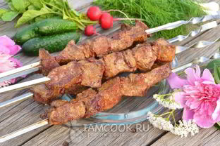 Шашлык из говяжьей печени