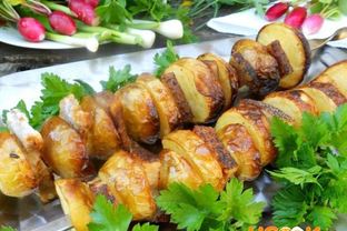 Шашлык из картошки с салом