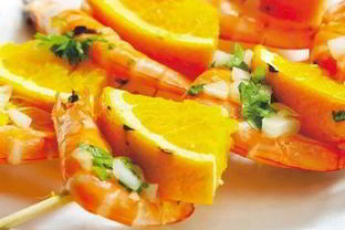 Шашлык из креветок с апельсином