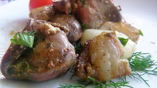 Шашлык из куриной печени