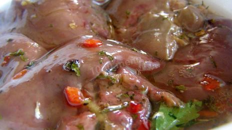 шашлык из куриной печени