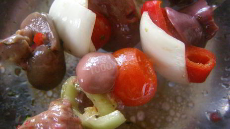 шашлык из куриной печени
