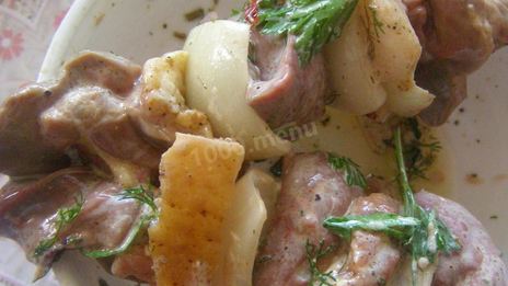 шашлык из куриной печени