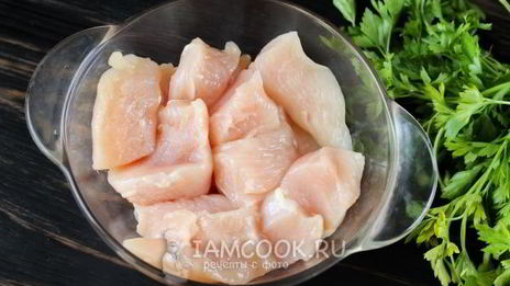 шашлык из курицы в майонезе