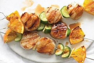 Шашлык из морских гребешков в апельсиновом соке