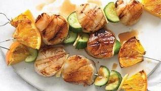 Шашлык из морских гребешков в апельсиновом соке