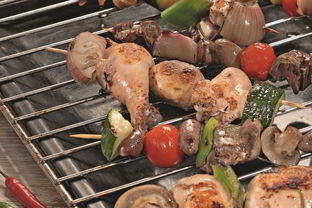 Шашлыки из курицы с овощами