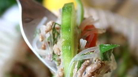 стеклянная лапша с фаршем и овощами