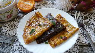 Блинчики с сиропом из цитрусовых