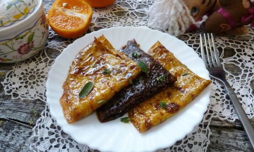 Рецепт блинчиков с сиропом из цитрусовых