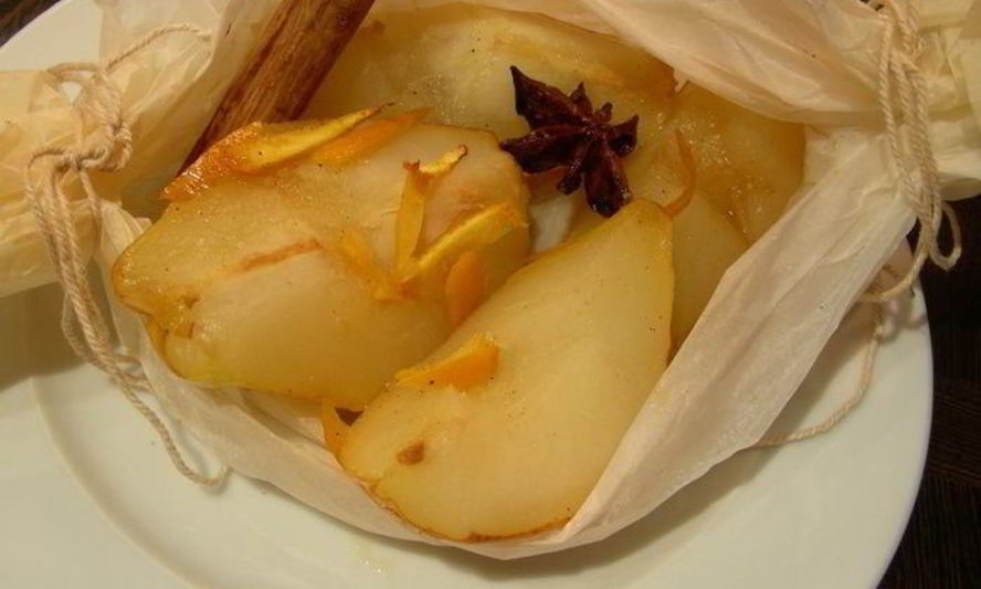 Рецепт груш, запеченных в апельсиново-пряном сиропе