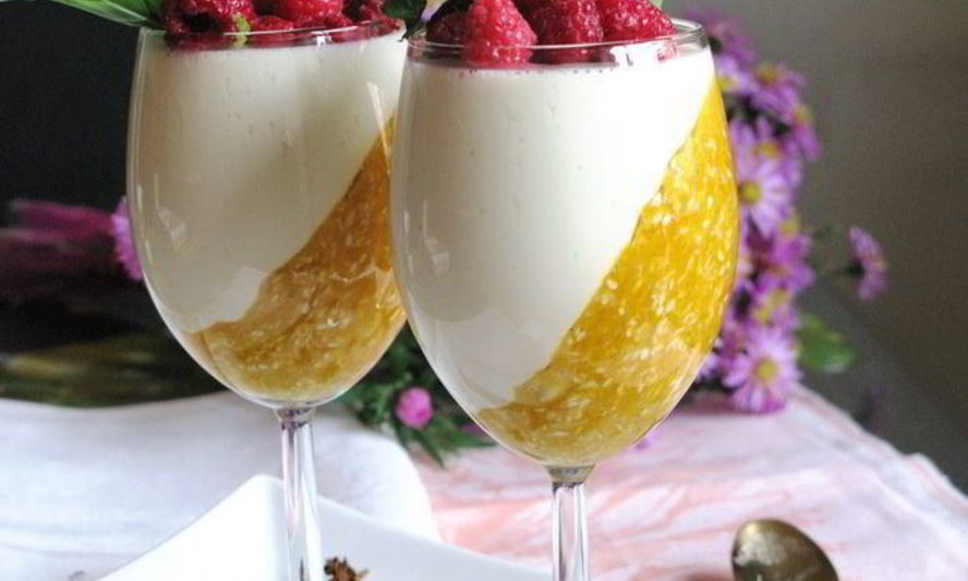 Рецепт панны котта с тыквенно-злаковым коктейлем