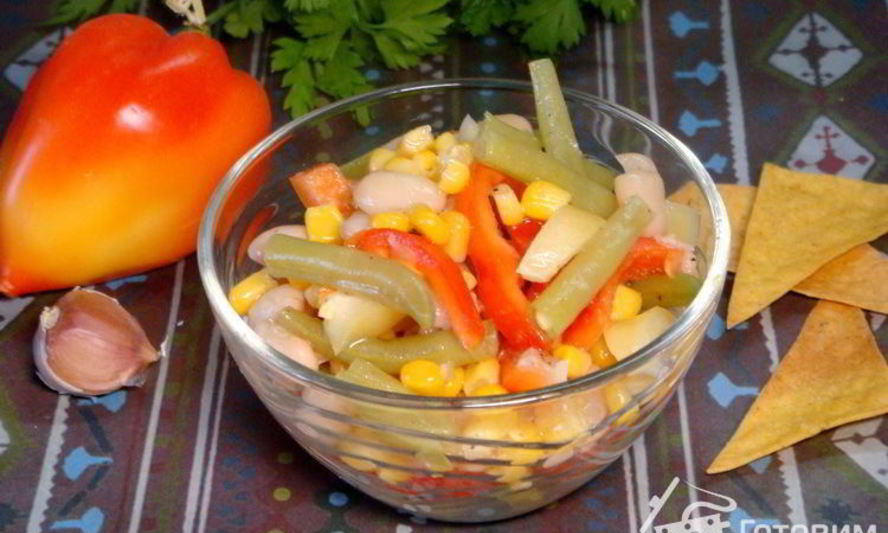 Рецепт мексиканского салата со стручковой фасолью